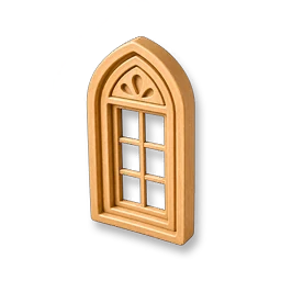 Pointed-Arch Wooden Window